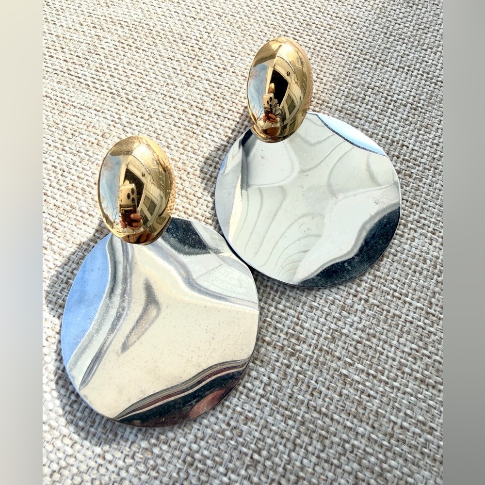 Gold and Silver Statement Earrings